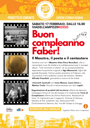 Buon compleanno faber: appuntamento ultradecennale in viadelcampo29rosso!